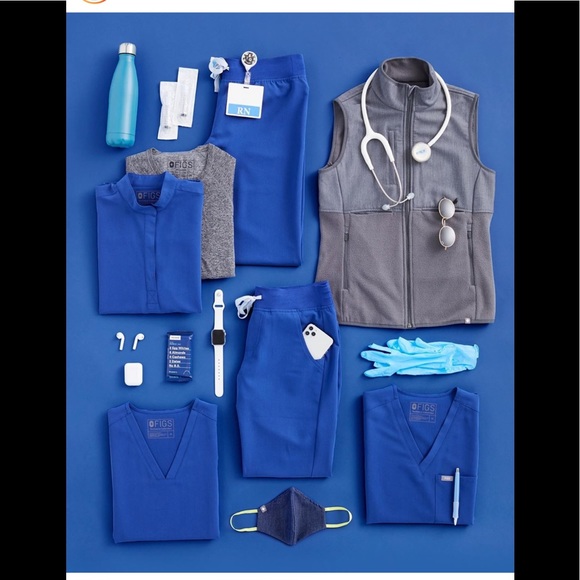 NWT FIGS Zamora Joggers Scrubs Pants Winning Blue - Picture 10 of 11